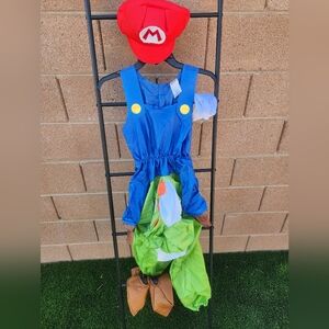 Kids Mario riding Yoshi blow up costume